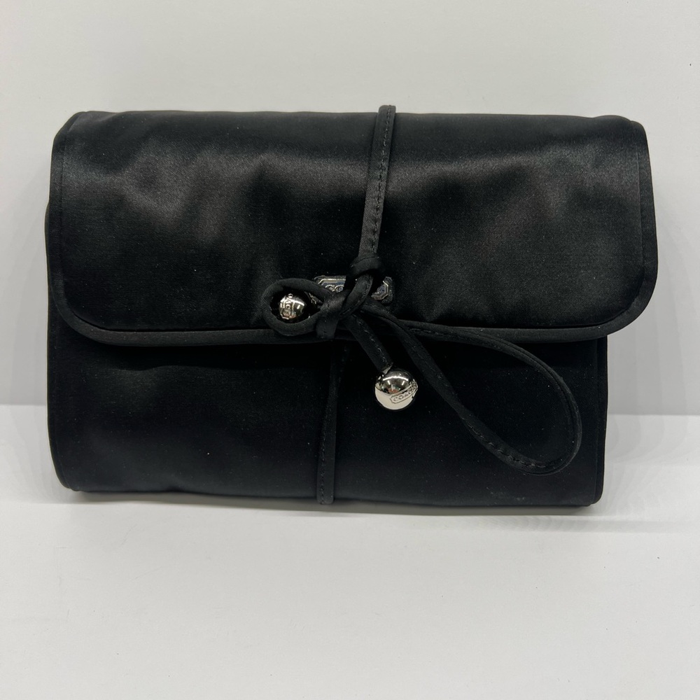 Coach Black Satin Folding Jewelry Roll